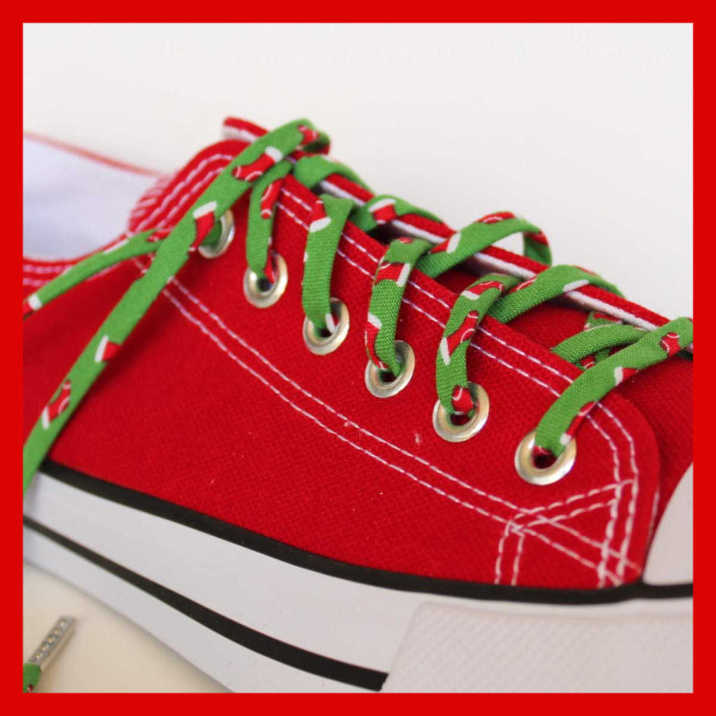 Holiday Shoelaces - Christmas candy cane shoe laces - Fun Stocking ...