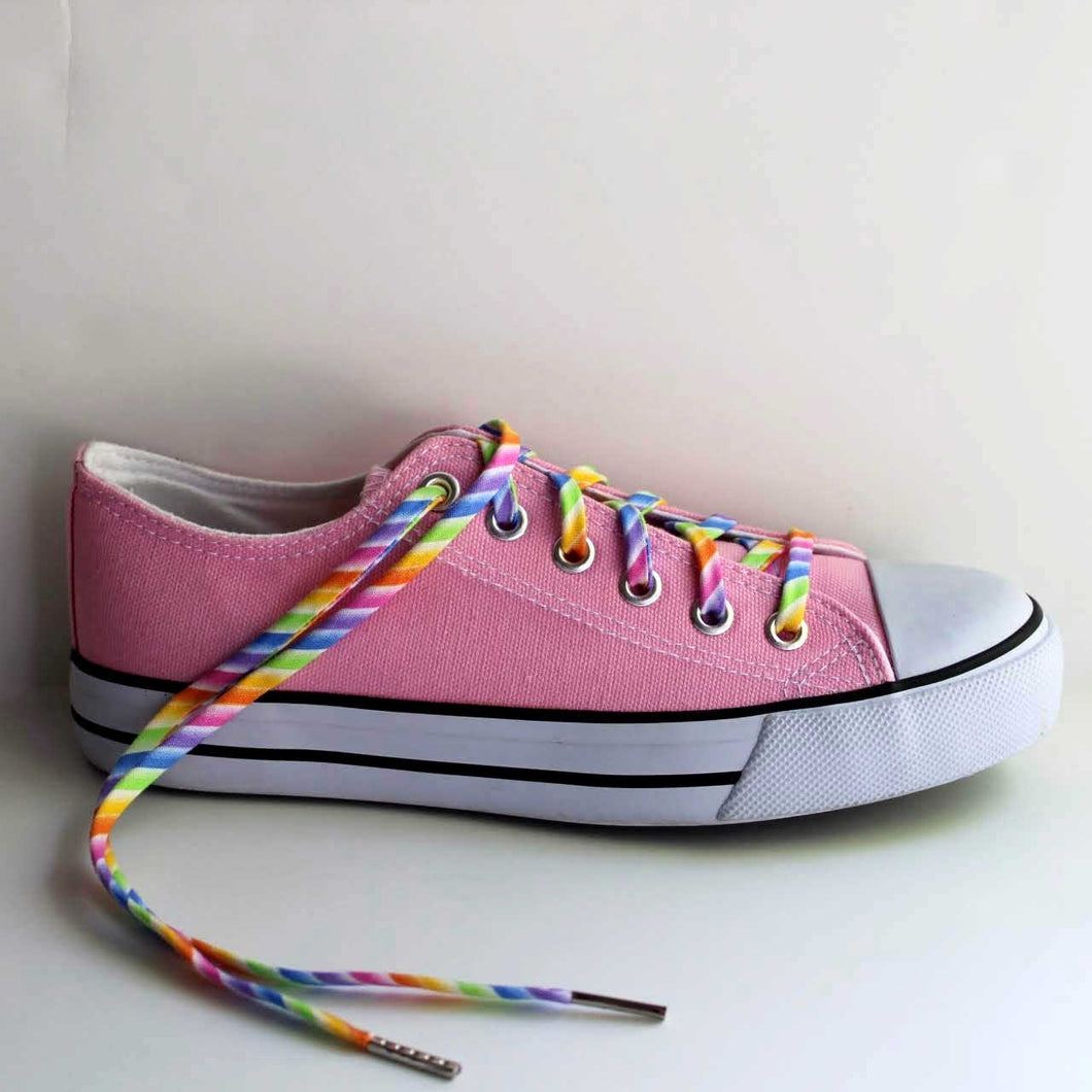 Rainbow Stripes Shoelaces - Bright Fun 