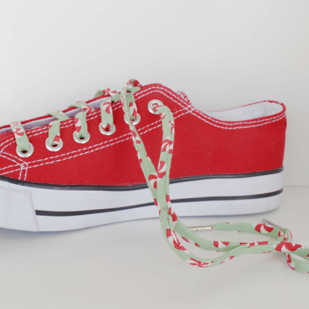 Holiday Shoelaces - Christmas Peppermint Patties shoe laces - Fun ...