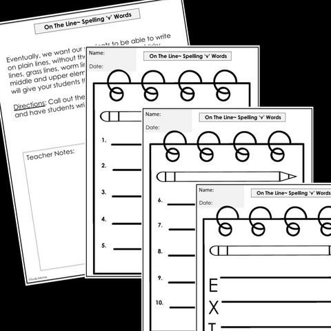 Modified Spelling Activities || Featuring 'v' Words || 4th Grade