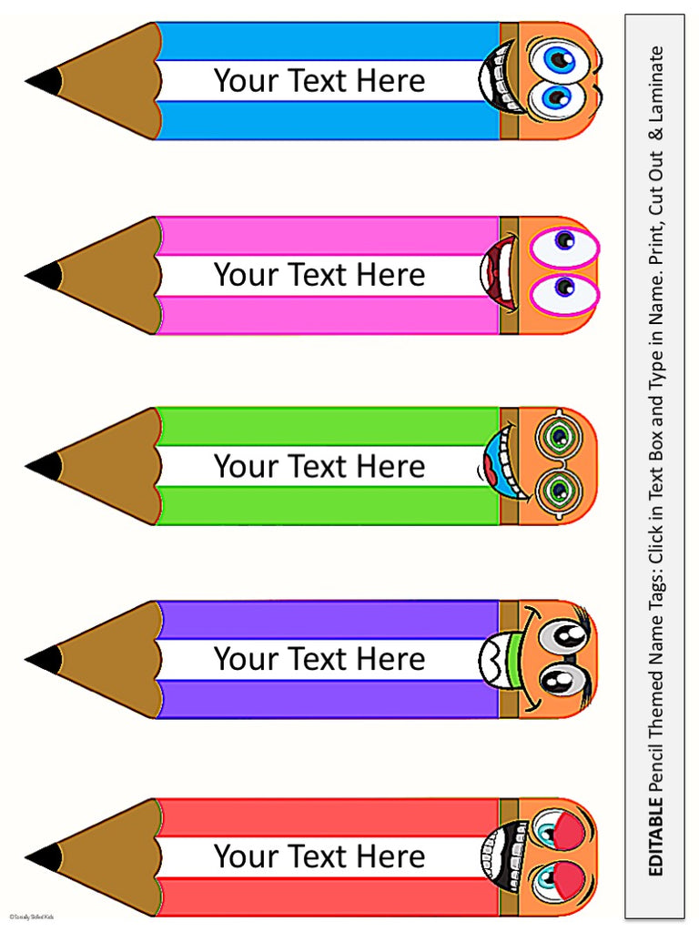 Pencil Themed Name Tags/Classroom Labels Freebie! Socially Skilled