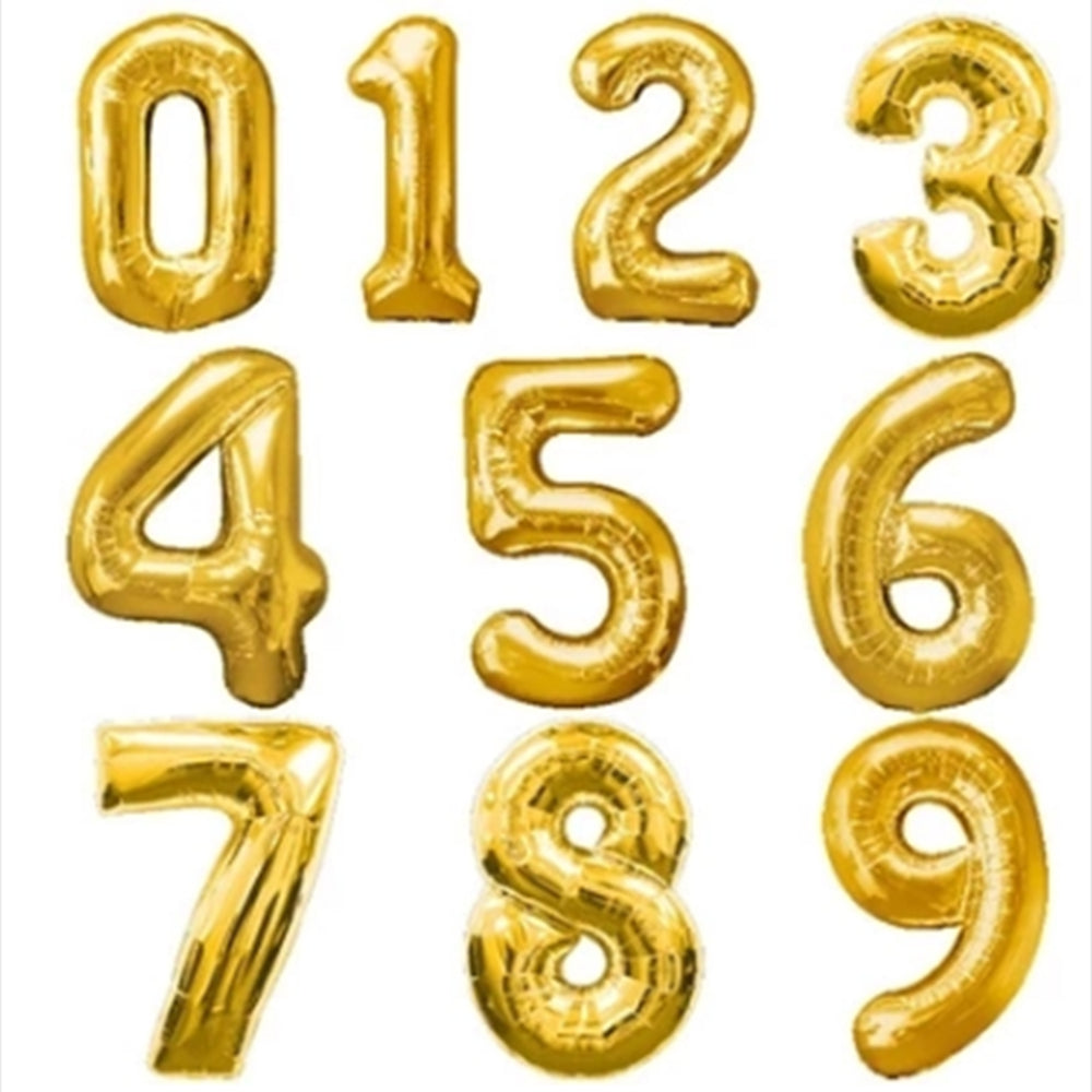 gold number balloons