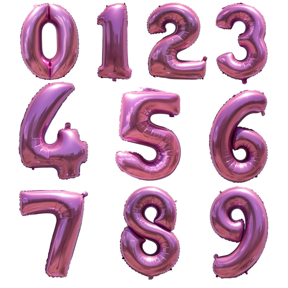 pink number balloons