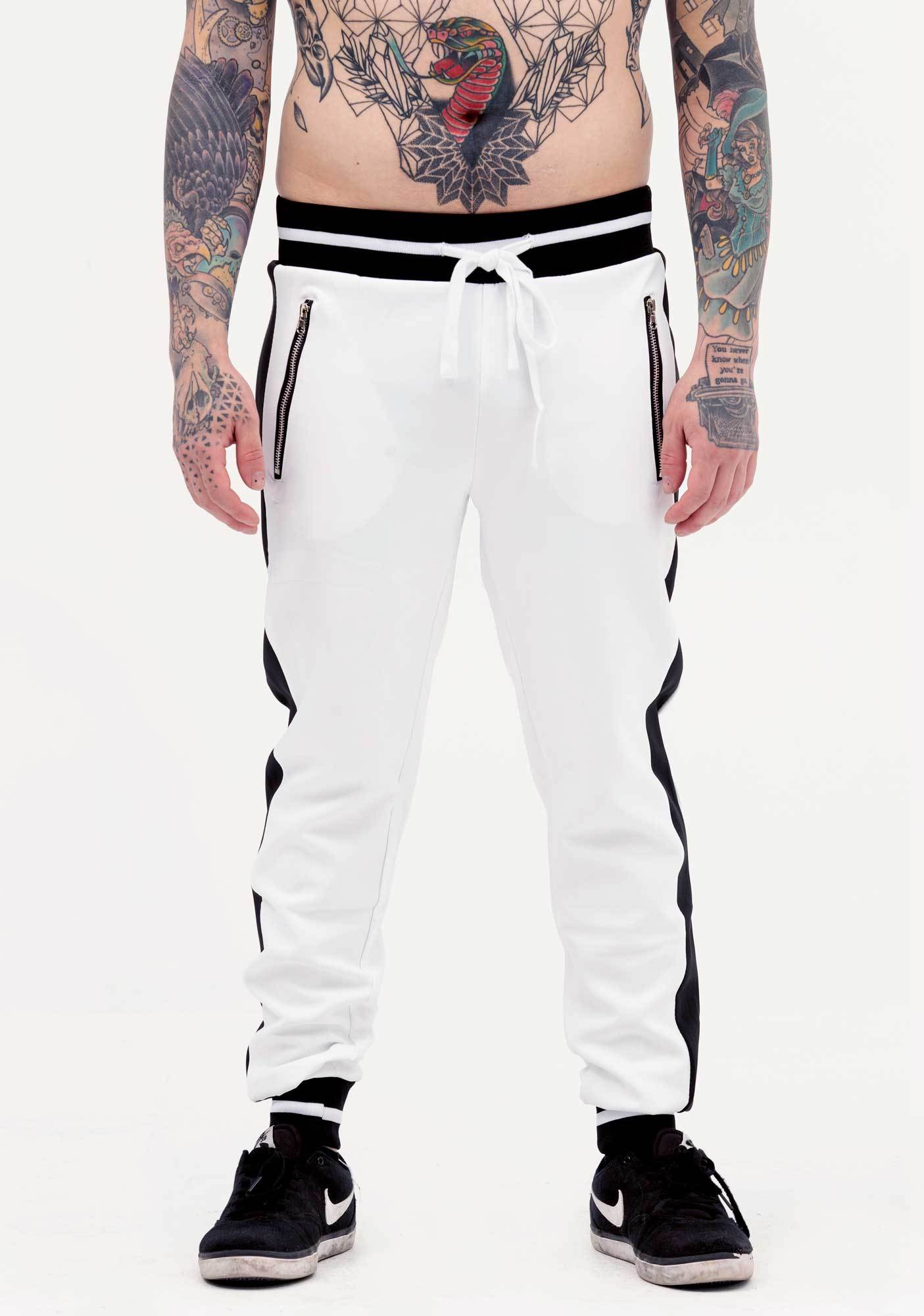 white tracksuit pants