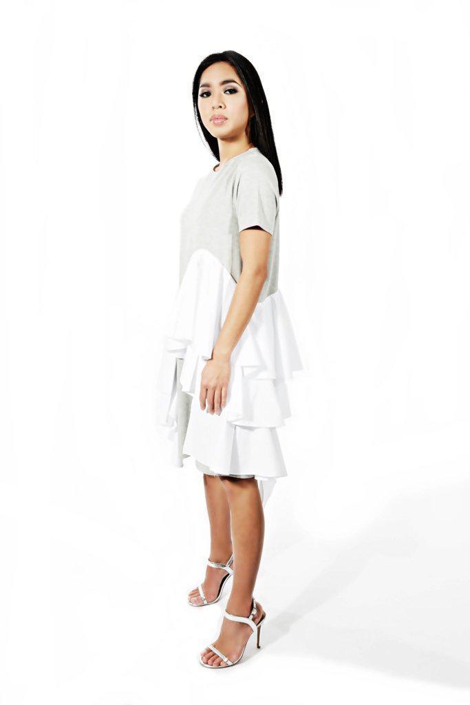 t shirt dress with ruffles