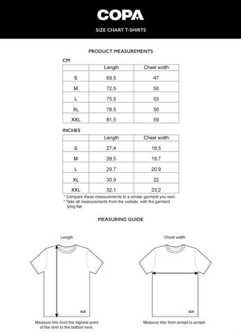 Size chart Kids T-Shirts, CM - INCH