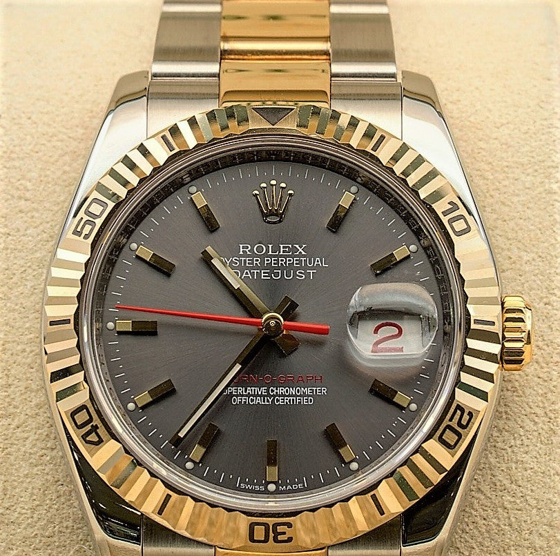 rolex turn o graph two tone