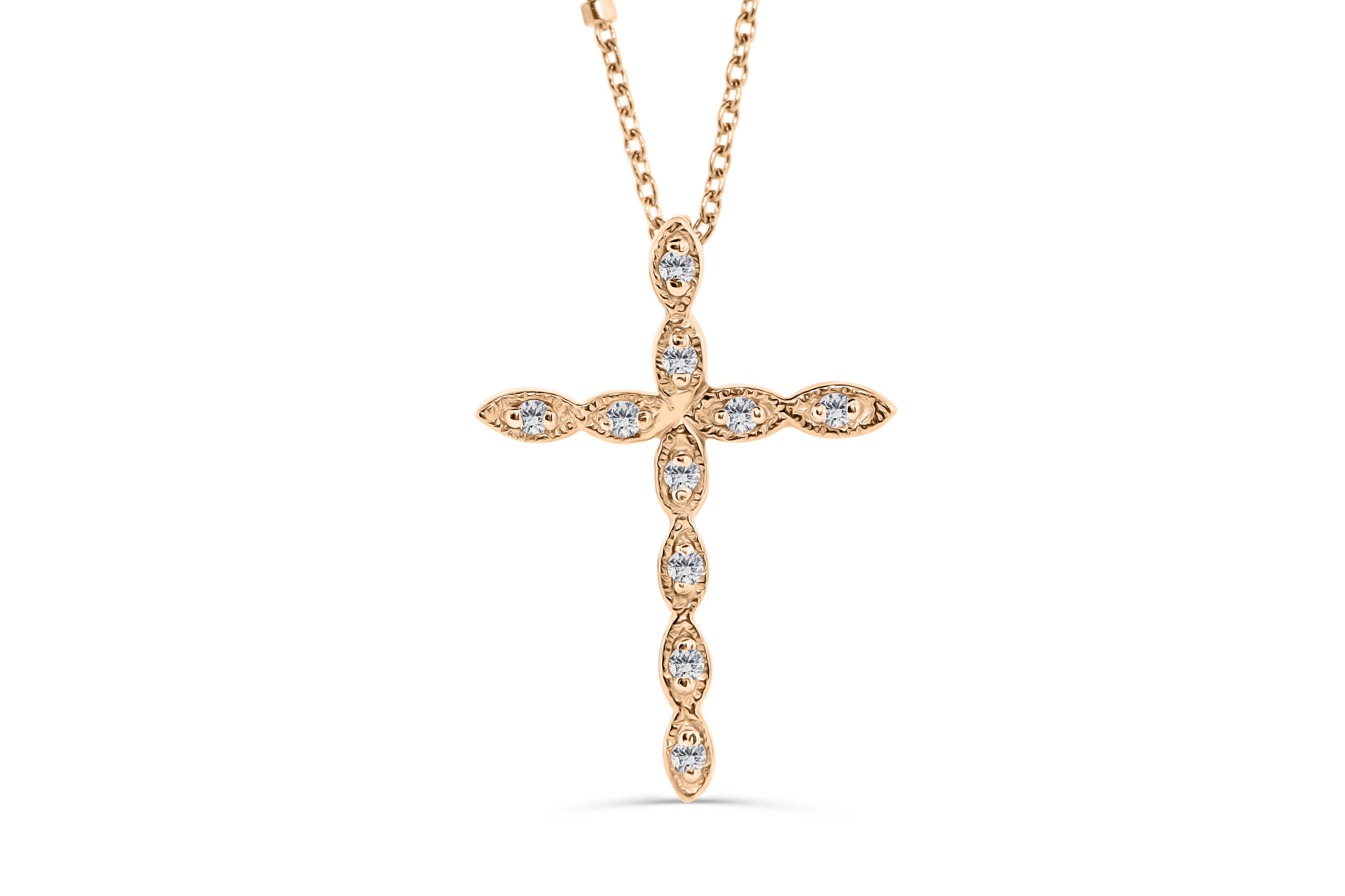 ANGARA Natural White Diamond Cross Pendant Necklace for Women in