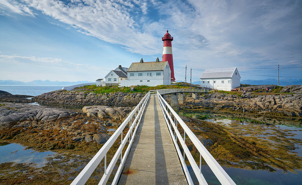 Nordic Lighthouse With Bridge