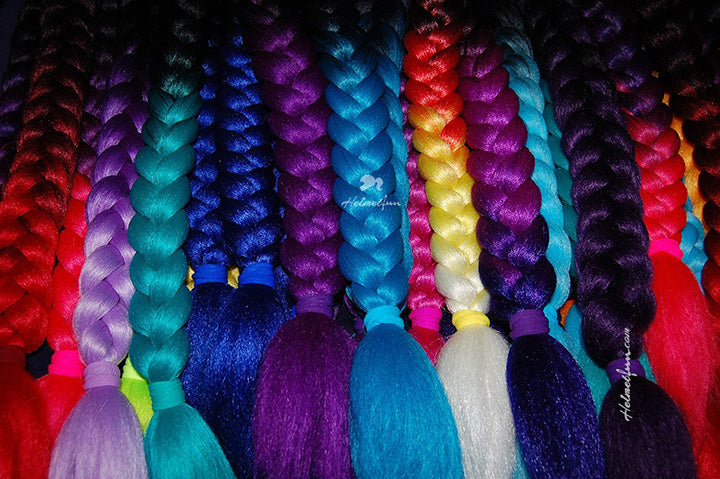 helmet pigtails ombre color