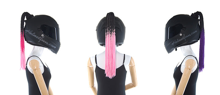 helmet ponytails soft dreadlocks