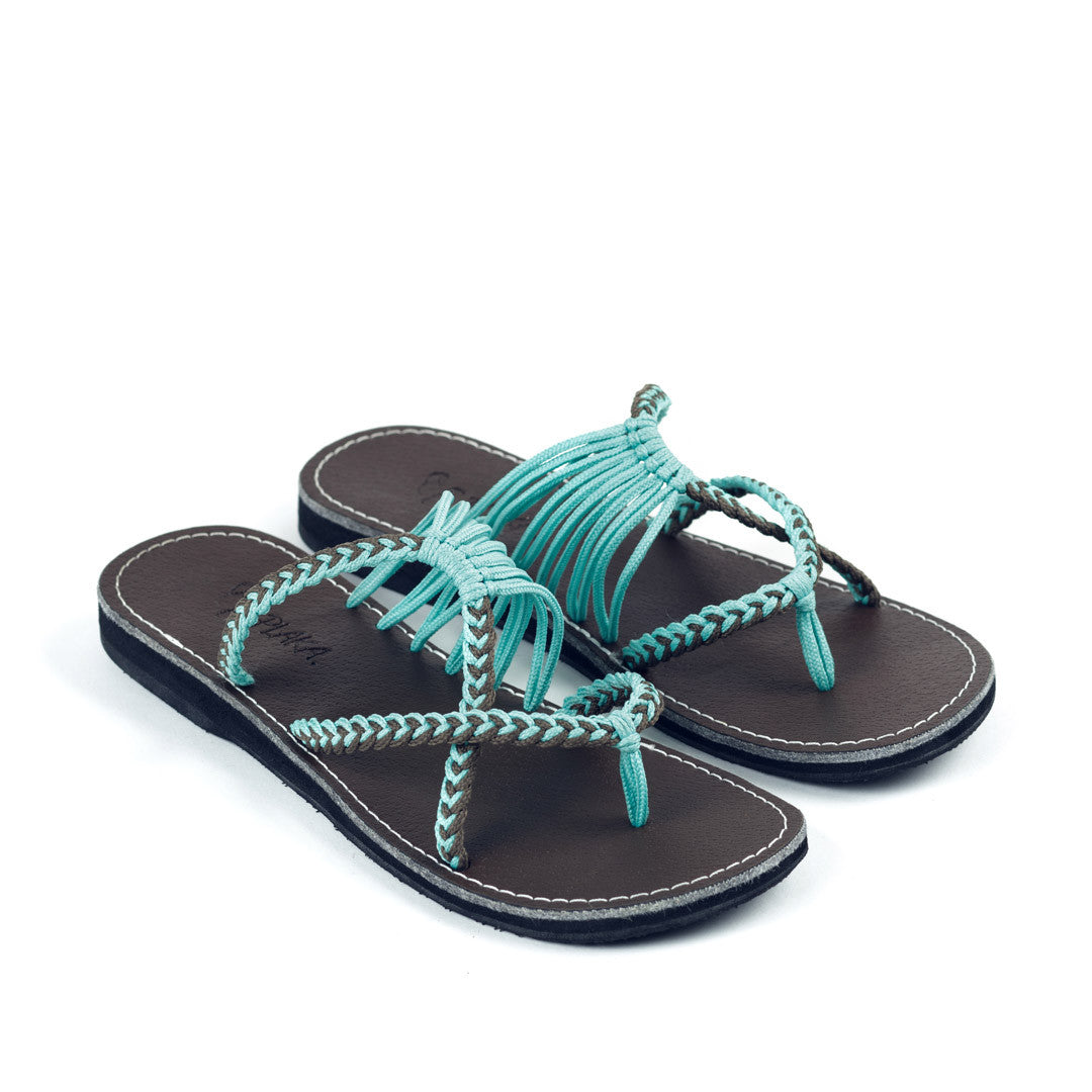 Oceanside Beach Flip Flops for Women | Turquoise - Plaka Sandals