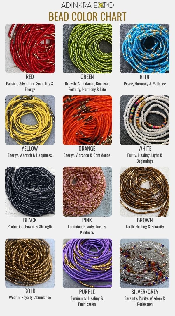 Waist Beads Color Meaning Guide – Adinkra Expo