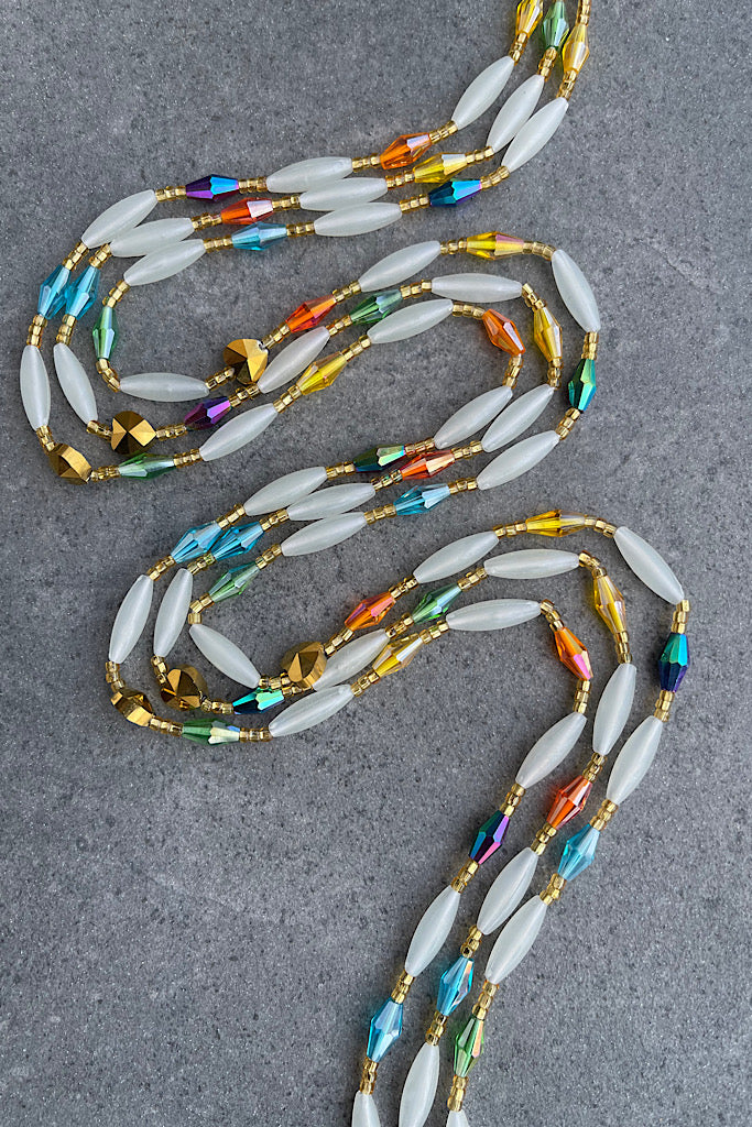 Gold Crystal Glow in the Dark Waist Beads