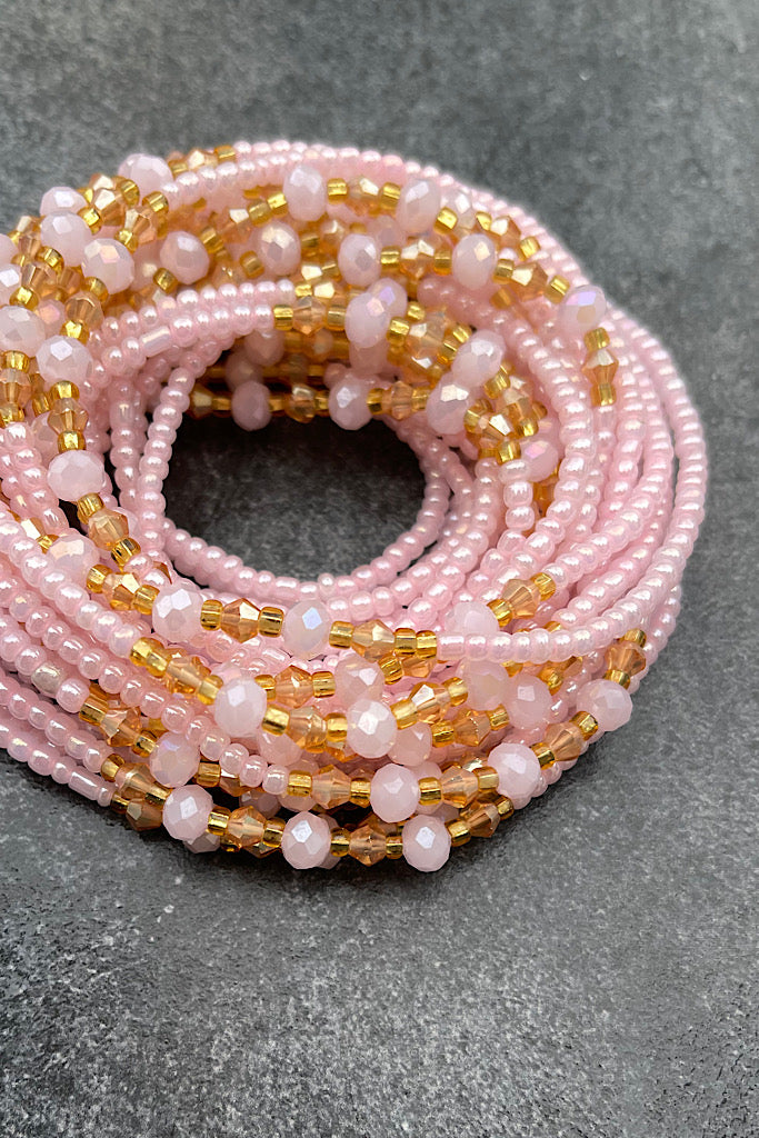 Image of Radiant Blush Tie On Waist Beads