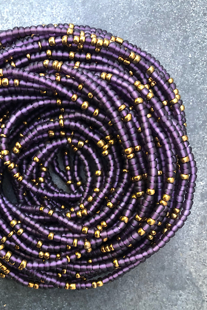 Royal Purple Authentic tie on waist beads - Plus size waist beads