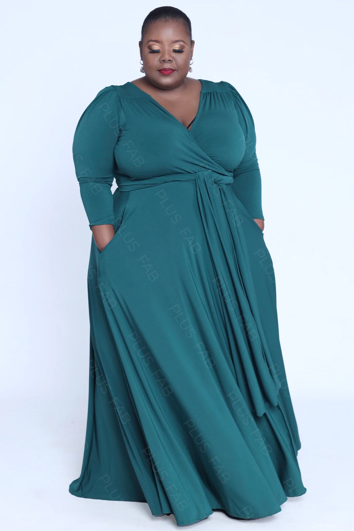 Precious Wrap Dress 2.0 - Green – Plus Fab