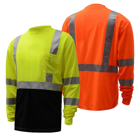 GSS SAFETY Class 3 Long Sleeve T-Shirt with Black Bottom – Hard Hat Gear