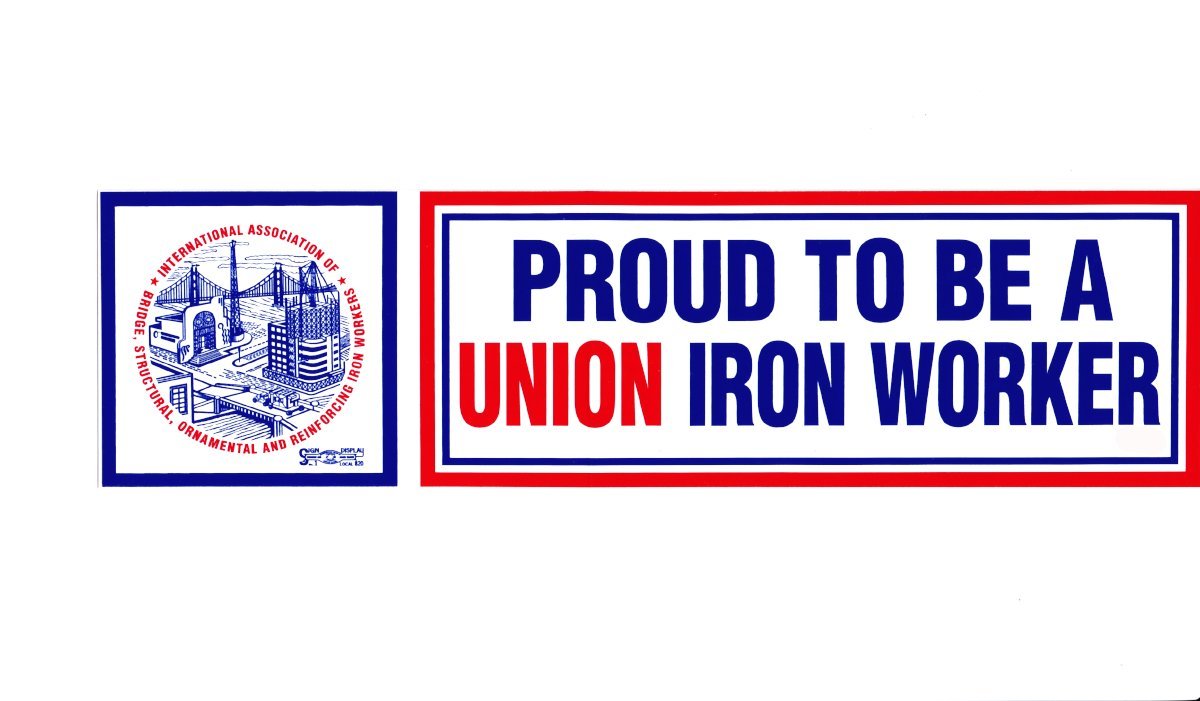 Proud to be Union Ironworker Hard Hat Sticker #M16