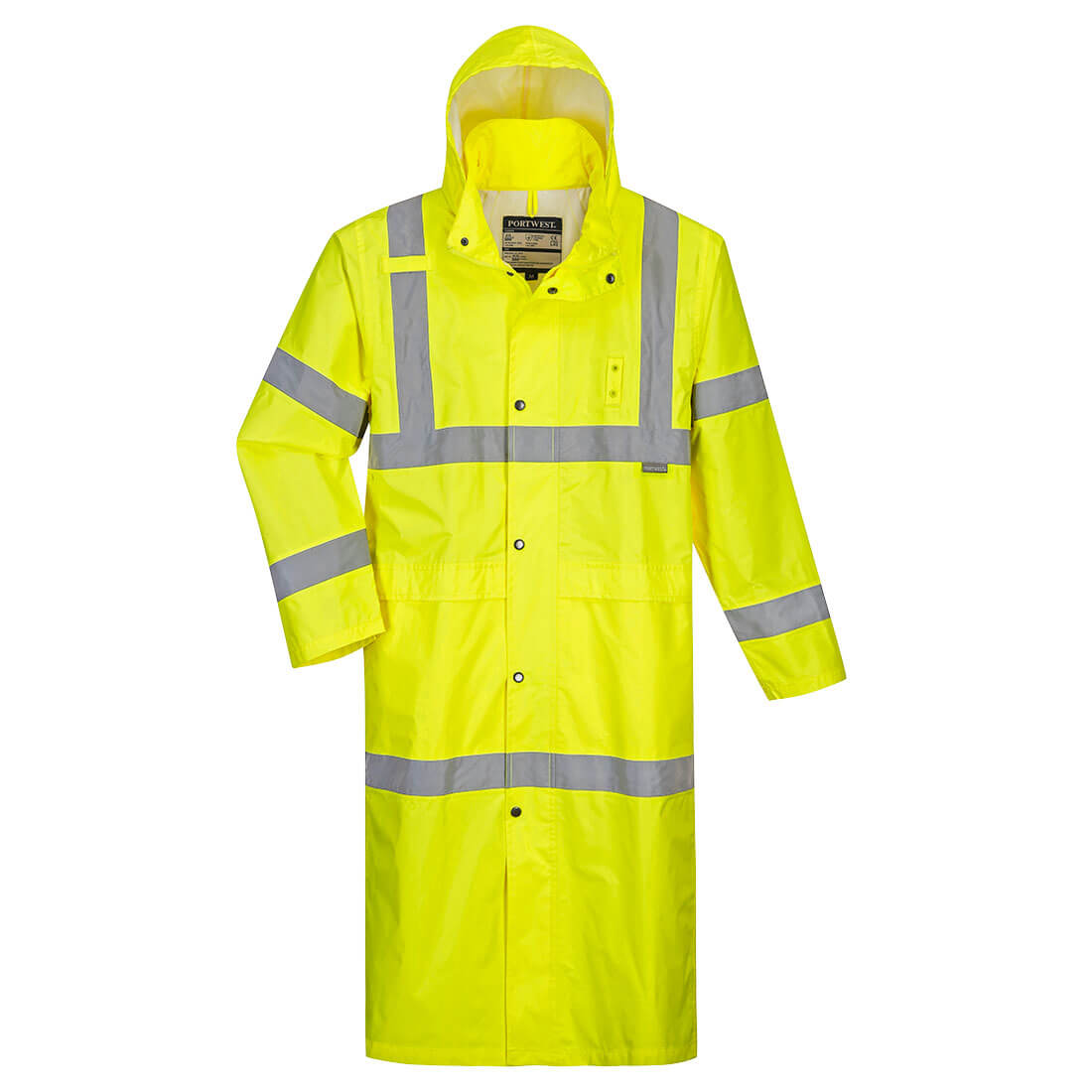 PORTWEST HI-VIS LONG RAIN COAT 48 – Hard Hat Gear