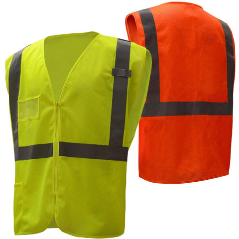 GSS Safety Class 2 Hi-Vis Mesh Safety Vest with ID Pocket #1009/1010 - HardHatGear