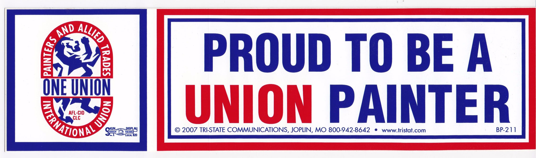 Proud to be a Union Painter Bumper Sticker #BP-211 – Hard Hat Gear