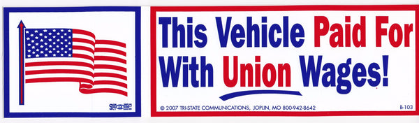 Proud to Be A Union Cabinet Maker' Bumper Sticker