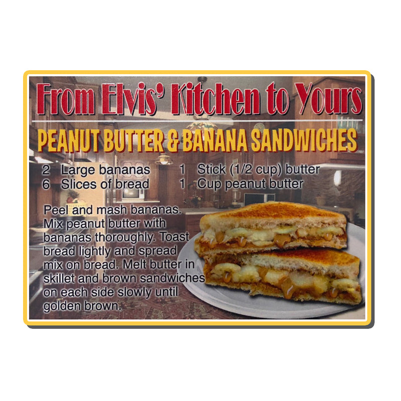 Peanut Butter And Banana Recipe Wood Magnet Graceland Official Store