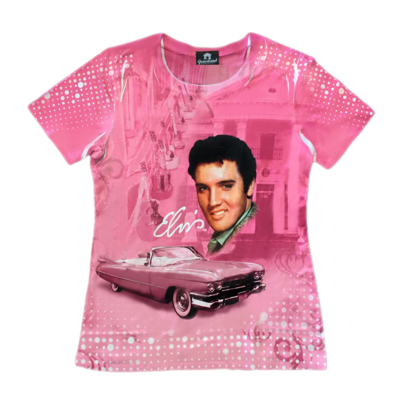 opzettelijk Chemicaliën afvoer Elvis Presley Pink Classic Car Sublimated Women's T-Shirt - Graceland  Official Store