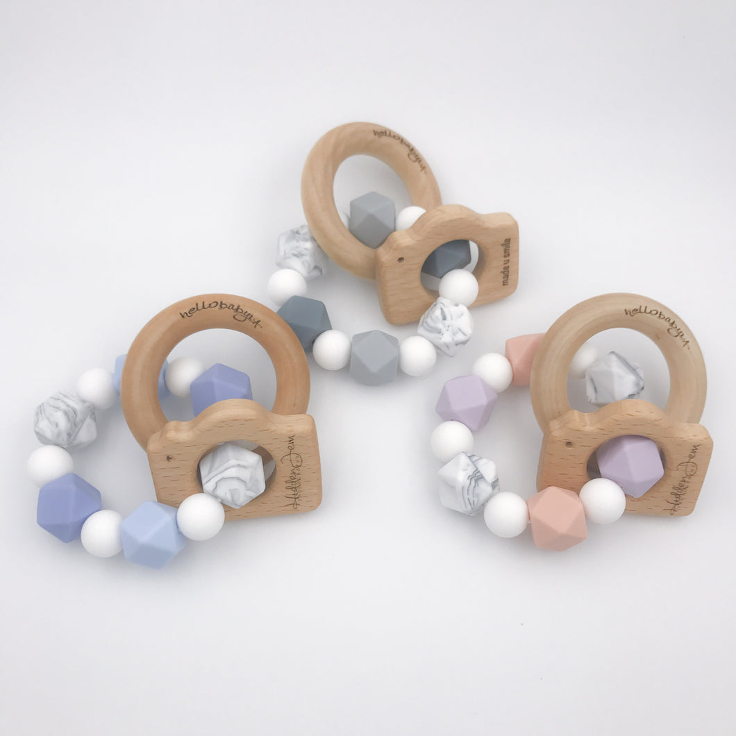 wooden camera teether