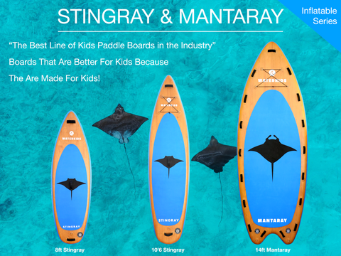 waterkids stingray mantaray kids paddle board stand up inflatable sup