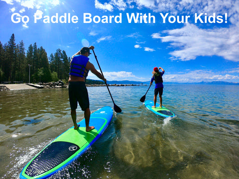 paddling with kids on paddle boards