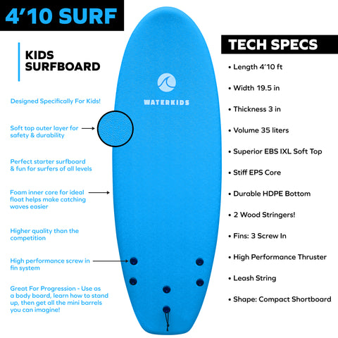 kids shortboard surfboard foam softtop board