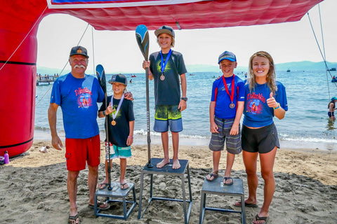 kids paddle board race podium winners