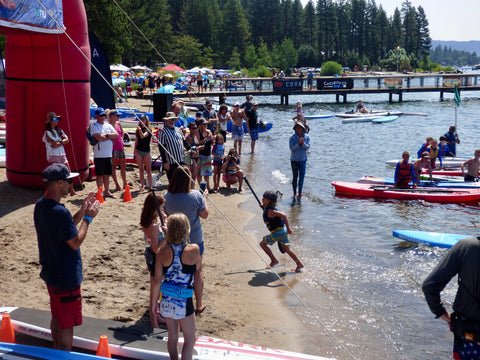 kids sup race event finish line