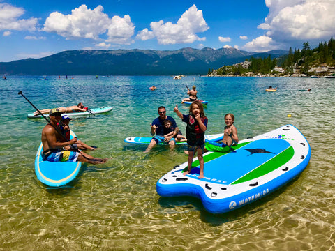 multi person family paddle board sup