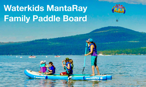 inflatable multi person family paddle board mantaray