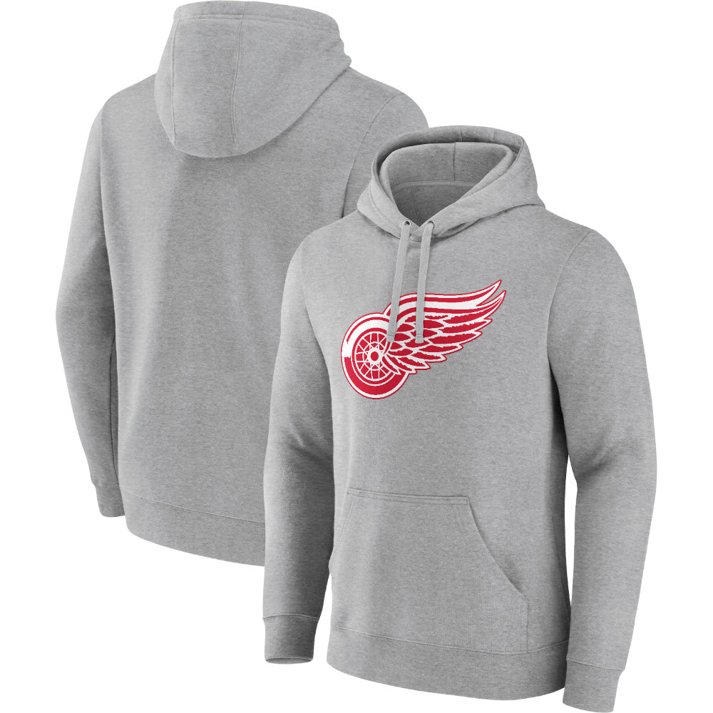 FANATICS DETROIT RED WINGS PRIMARY LOGO GREY HOODIE