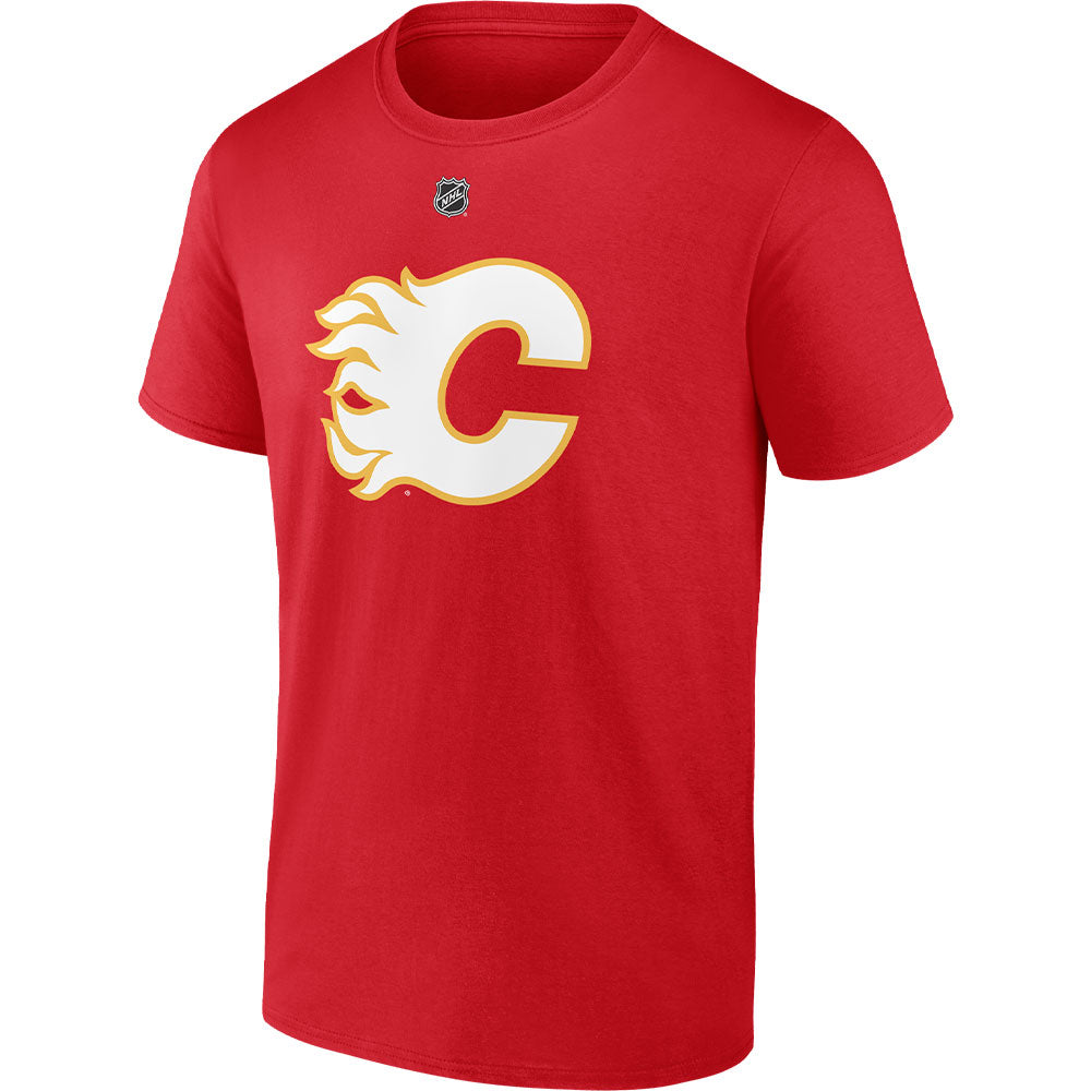 FANATICS CALGARY FLAMES JONATHAN HUBERDEAU NAME AND NUMBER T SHIRT