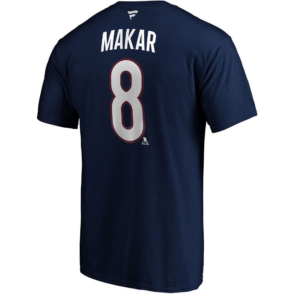 FANATICS COLORADO AVALANCHE CALE MAKAR NAME AND NUMBER T SHIRT