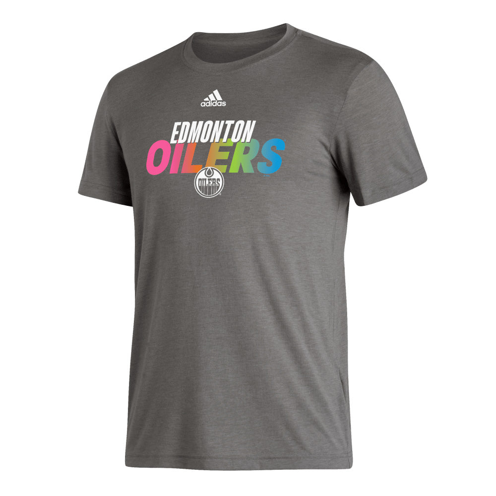 ADIDAS EDMONTON OILERS BLEND GREY T SHIRT