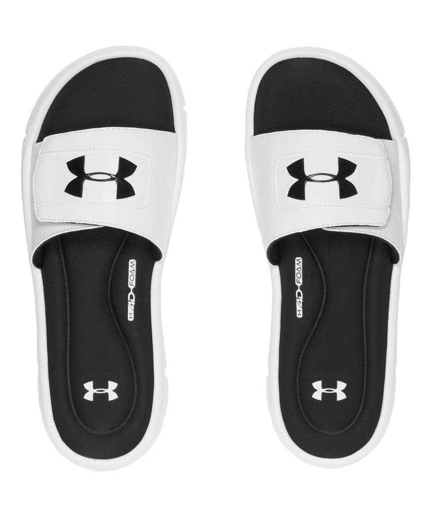 under armour white flip flops