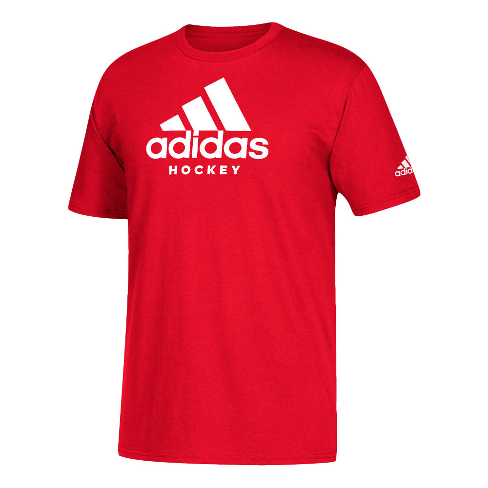 ADIDAS ADULT HOCKEY T SHIRT - RED