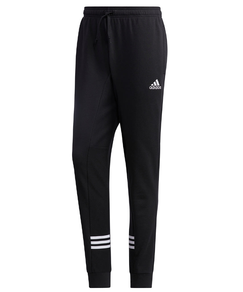 ADIDAS ADULT COZY FLEECE JOGGERS - BLACK/WHITE