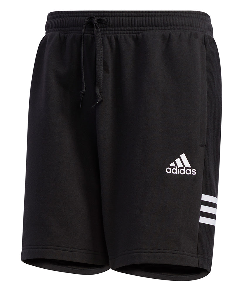 ADIDAS ADULT COZY FLEECE SHORTS - BLACK/WHITE