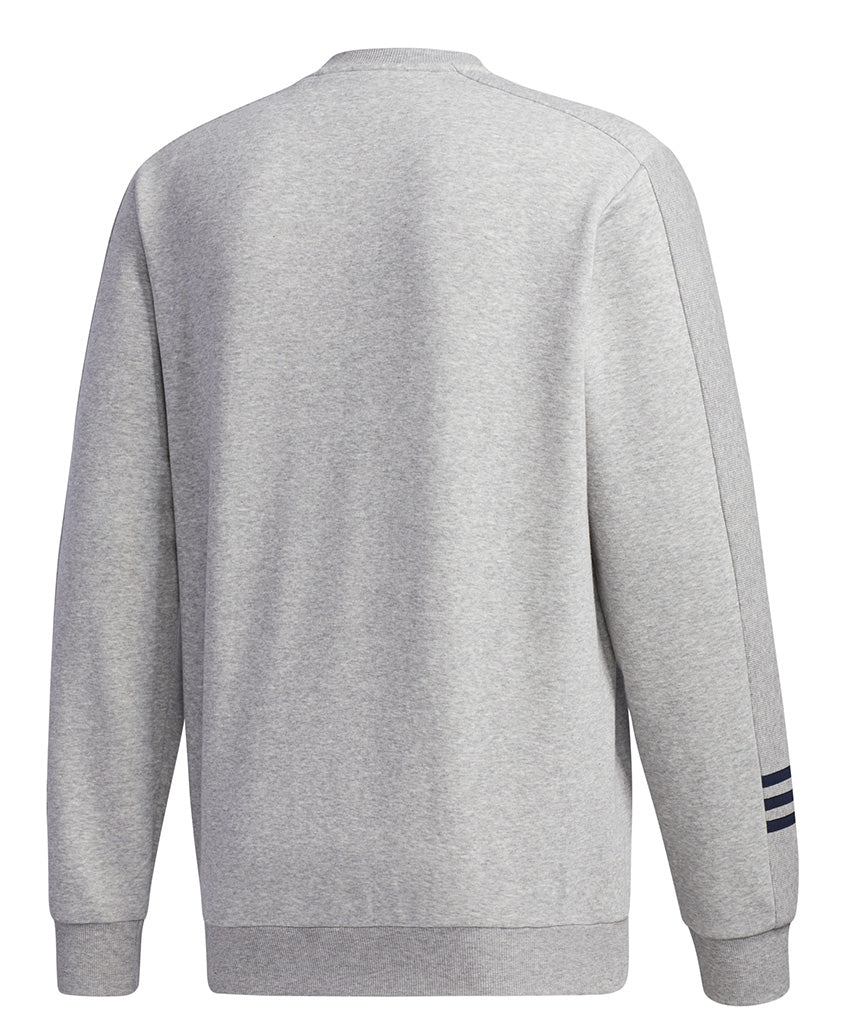 ADIDAS ADULT COZY FLEECE SWEATER - GREY/NAVY