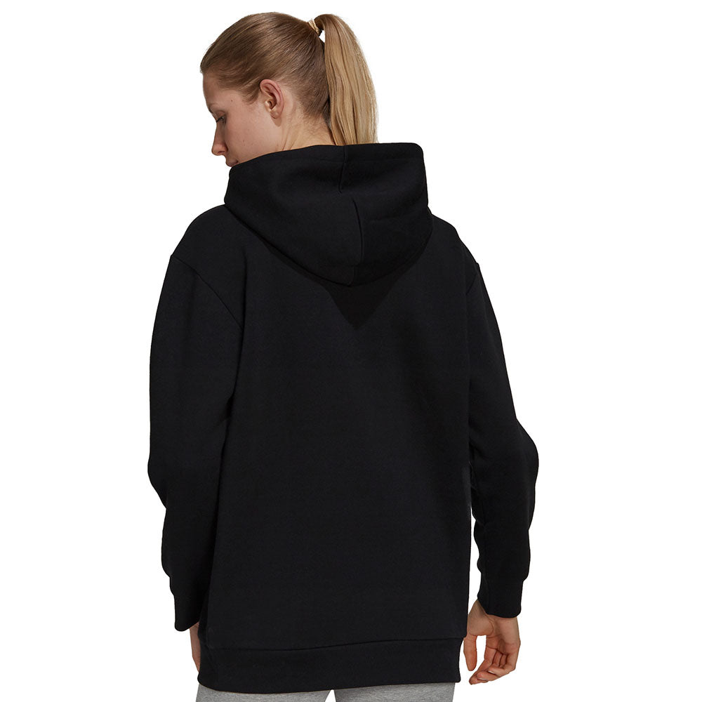 ADIDAS WOMEN'S ESSENTIALS LINEAR OVERSIZED FLEECE HOODIE -BLACK