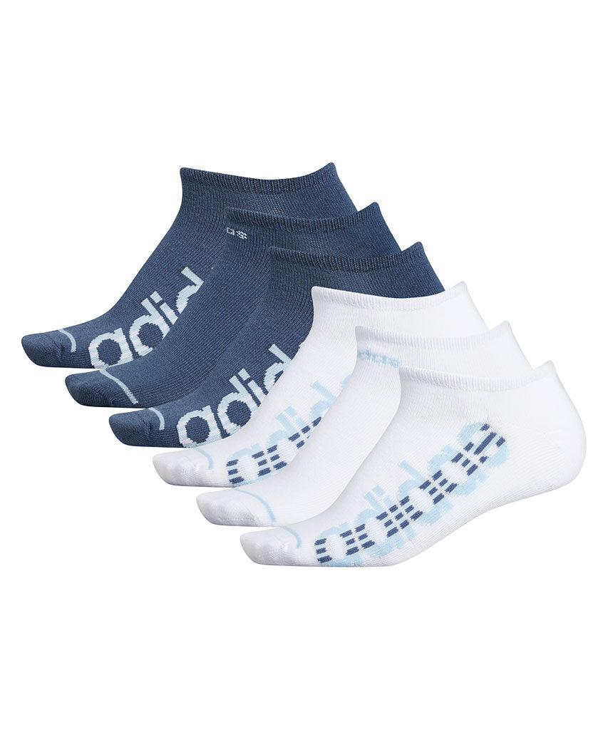 ADIDAS WOMEN'S SUPERLITE LINEAR NO SHOW SOCKS - 6 PACK WHITE/BLUE