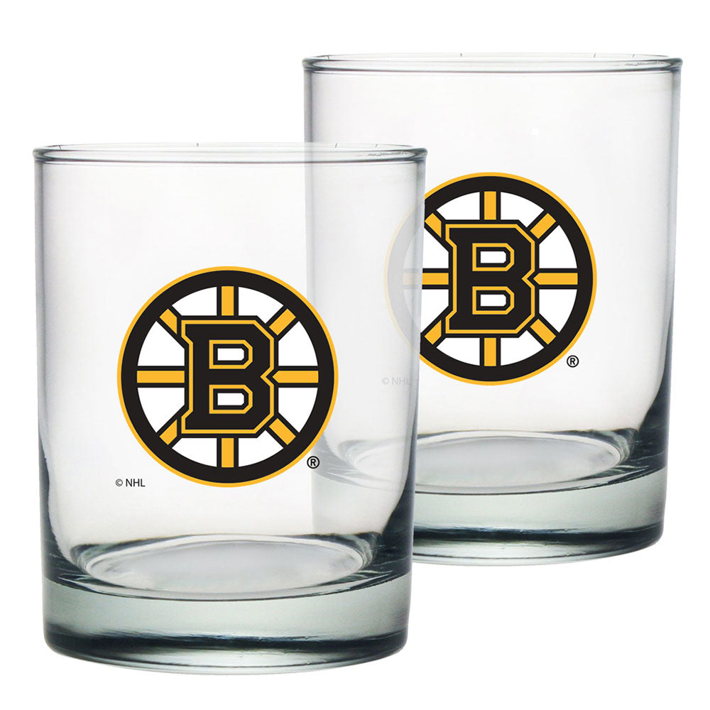 BOSTON BRUINS 2 PACK ROCK GLASS