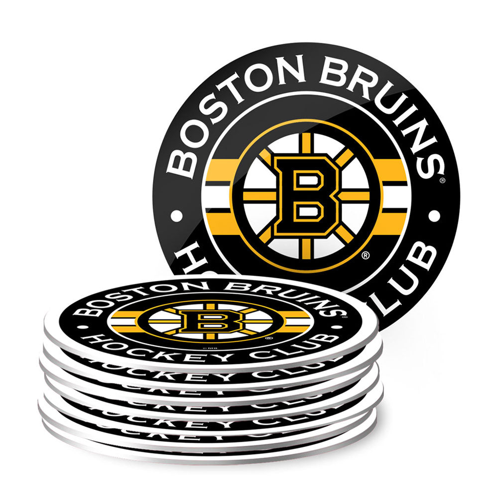 BOSTON BRUINS TEAM STRIPE COASTER - 8 PACK